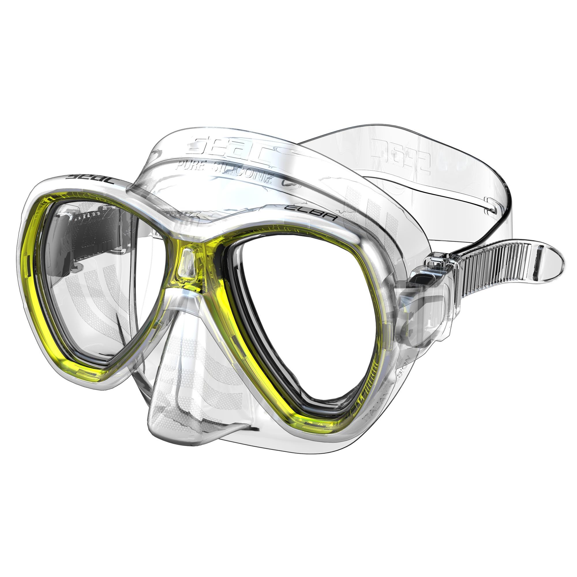 Masque de plongée SEAC Elba en silicone jaune - Modèle 0750041001360A - 8