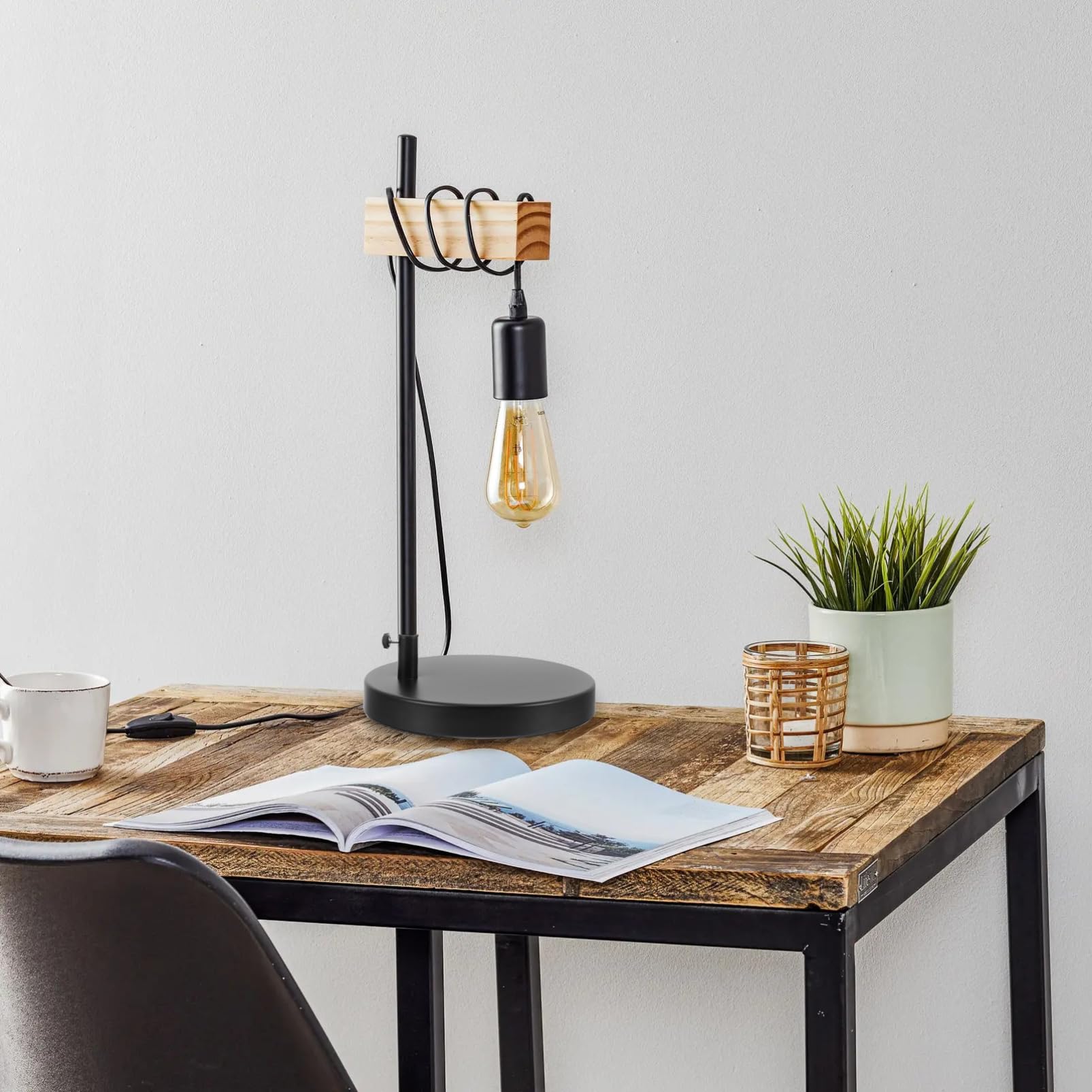 Gatuida Base per Lampada da Scrivania Nero Supporto Stabile per Lampade Braccio Snodabile Accessorio DIY per Illuminazione da Tavolo Elegante e