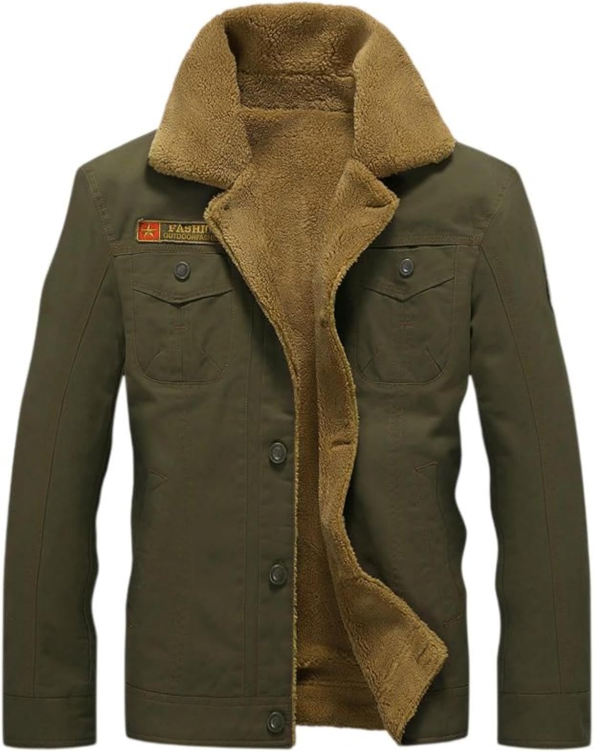 Men’s Winter Fleece Lined Outdoor Workwear Jacket Military Style Outerwear