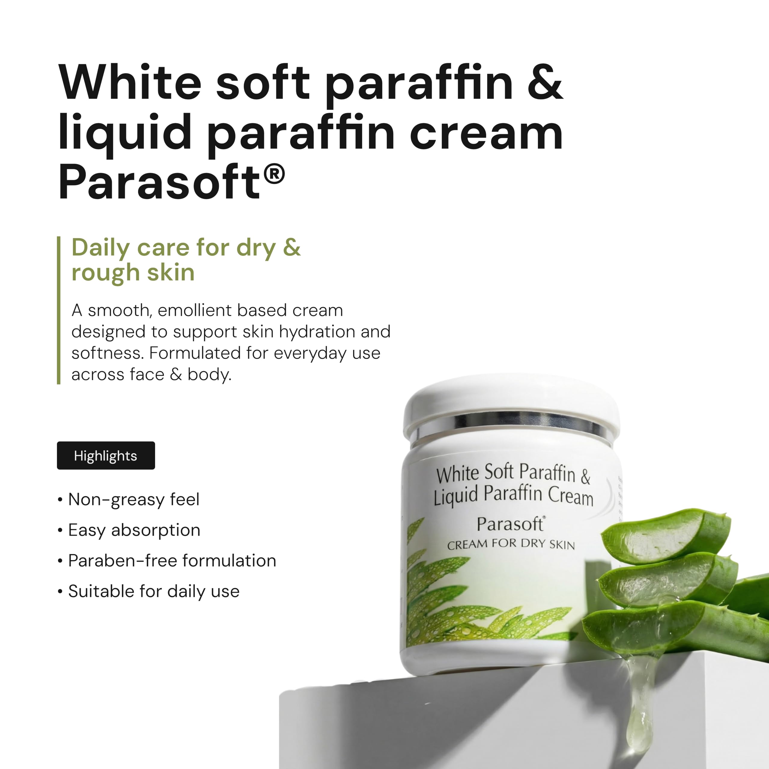 Parasoft Crema para piel seca, sin parabenos, extracto de aloe vera (500 gm)