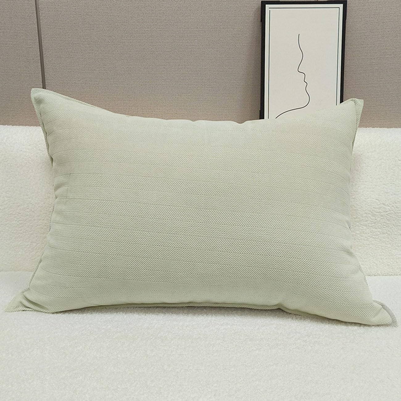 Swj-Swjssb Cream White Super King Size Pillow Cases, Extra Large Cushion Covers 50X50, 60 X 60,70X70,80X80 Cm Chenille Pillow Cover With Zipper Decorative Pillowcases For Pillows Sofa Bed Couch(,50X70 Cm 1Pc)