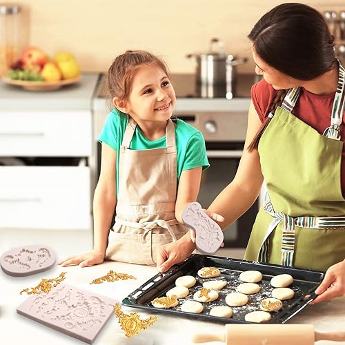 Miniatura 4 de Moldes barrocos de silicona para chocolate con plumas, moldes de fondant para decoración de tartas de fiesta de boda, decoración de pasteles,