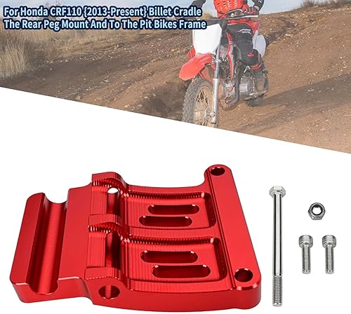 Miniatura 9 de Canitu Kit de soporte de marco de montaje para bastidor, soporte de aluminio resistente para clavijas traseras de bicicleta para Honda CRF110