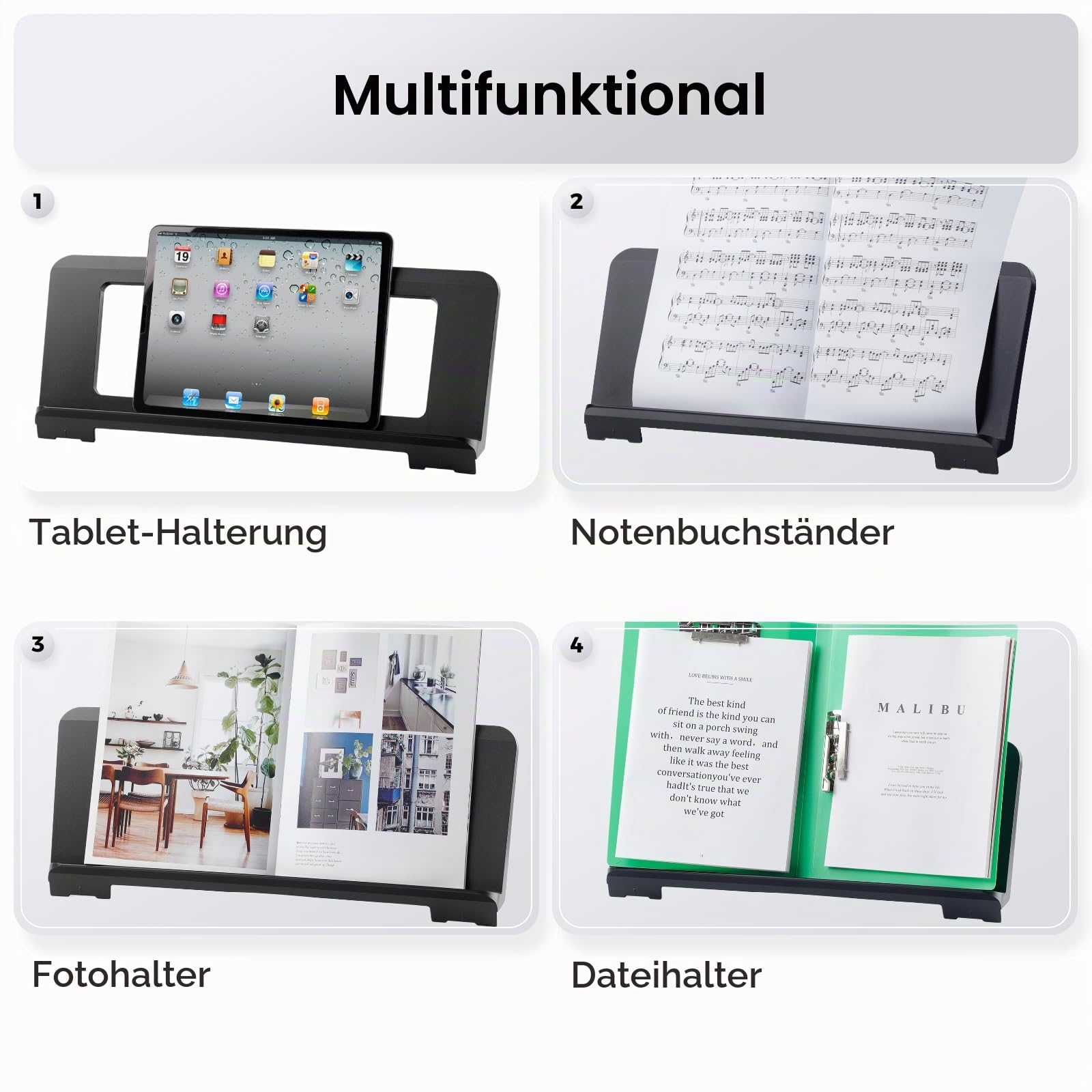 Elektronischer Notenständer für Keyboard Music Stand: Verstärkter Notenständer Notenbuchhalter