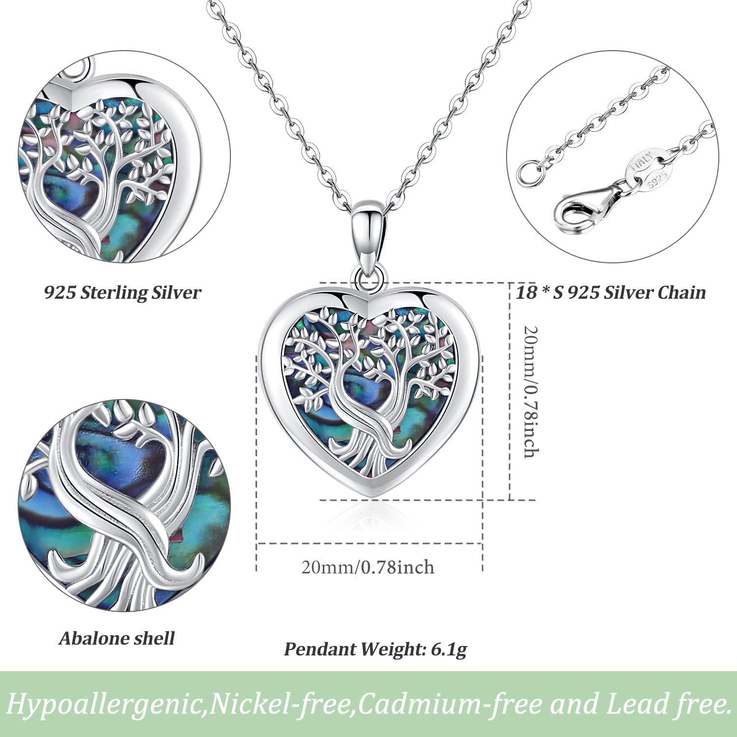 Odinstone Tree of Life Necklace, Sterling Silver Pendant for Women Family Tree Necklaces Jewelry for Mom/Wife/Grandma(With Fine Gift Box) - Image 6