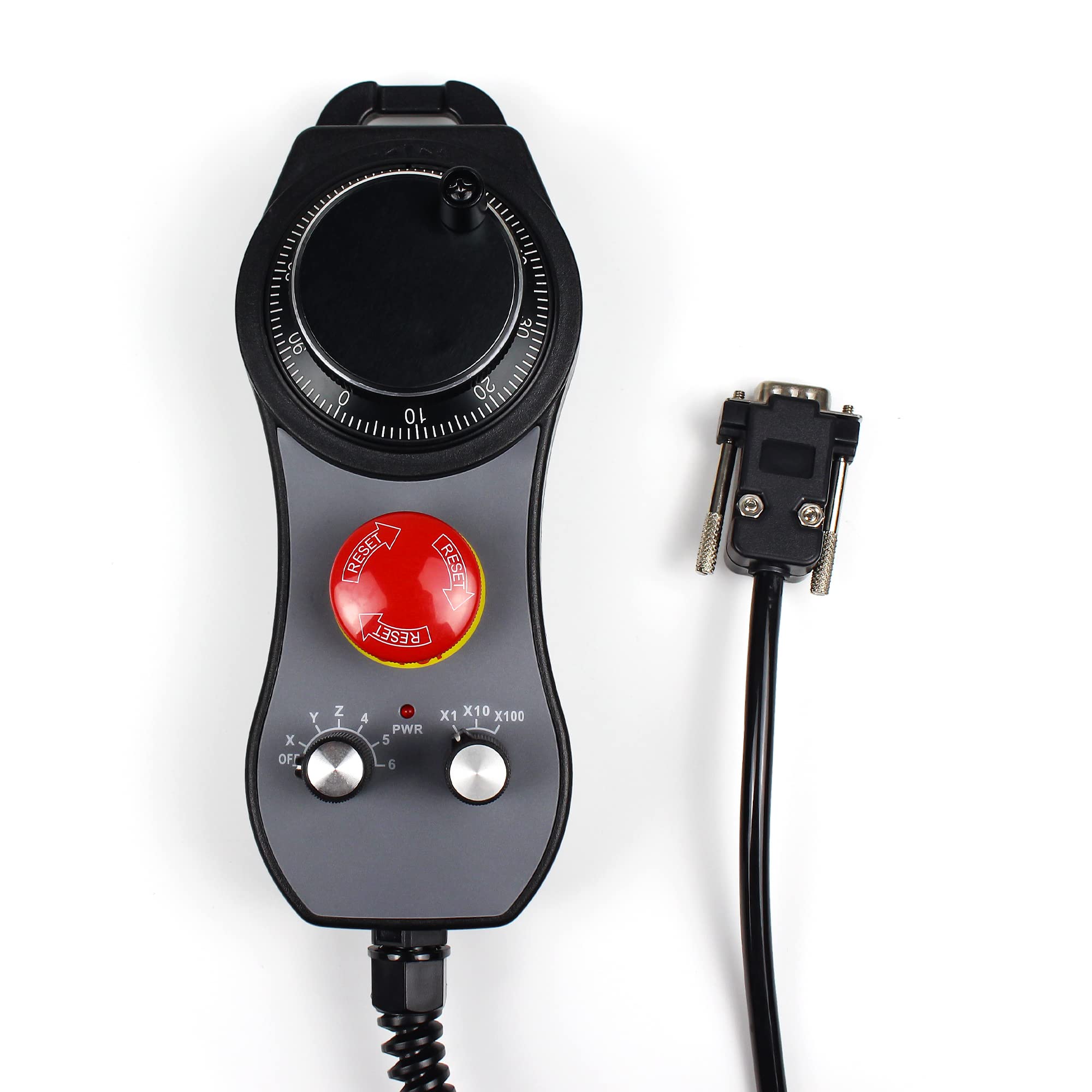 RATTMMOTOR CNC Electronic Handwheel, 6 Axis CNC Handwheel MPG Pendant with Emergency Stop Manual Pulse Generator DB15 Interface for CNC Router Engraver Milling Lathe Machine