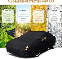 Vista 9 de NEVERLAND Funda para Coche Sedán Impermeable Resistente Protección Todo Clima Nieve Anti-UV Resistente al Viento Exterior Funda Completa para Coche