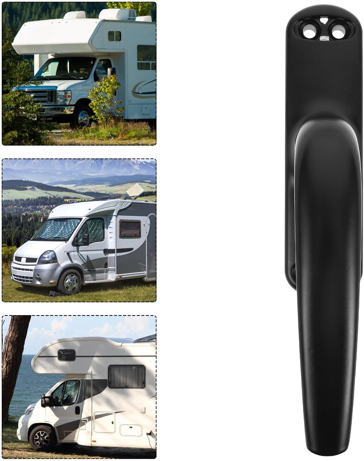 Hemobllo Replacement Rv Window Door Handle Latch with Lockable Aluminum Alloy, Precision Design, Secure Locking Mechanism, Standard 98mm Hole Spacing, for Camper and Horse Trailer Use