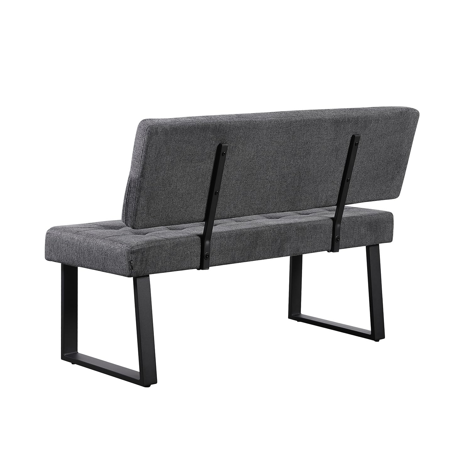 B&D home Banc Sigfrid Banc d’Angle avec Dossier Microfibre Anthracite Mousse Froide 140 cm