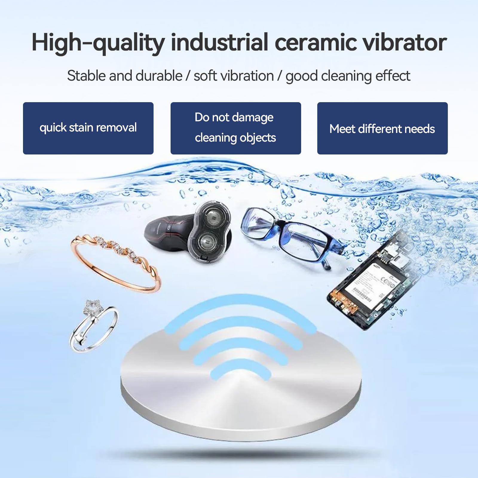 Ultrasonic Cleaner mit Timer, 42KHz Ultraschallreinigungsgerät, 35W Ultraschallreiniger,800ML Edelstahl Reinigungsmaschine für Schmuck, Brillen & Kleinteile