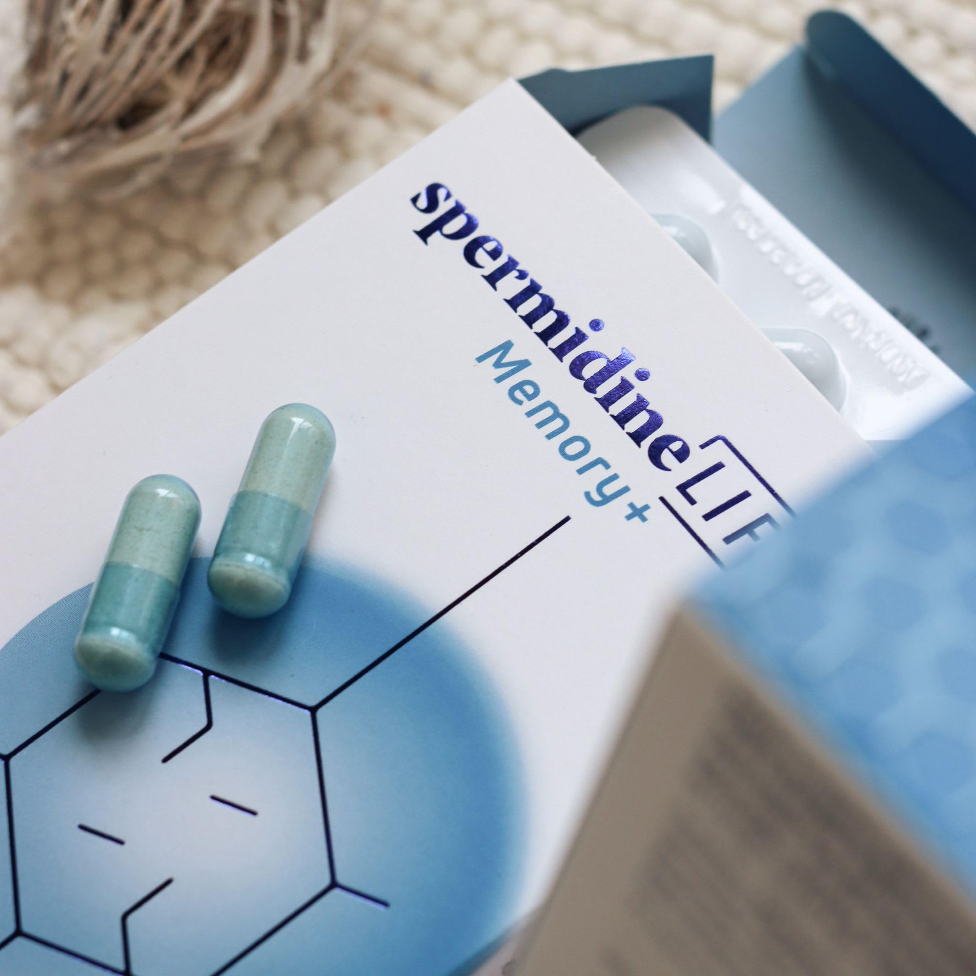spermidineLIFE® Memory + Confezione da 3 - Con spermidina da estratto naturale di germe di grano, polvere di Brahmi biologica ed estratto di zafferano per sostenere il rinnovamento cellulare e le