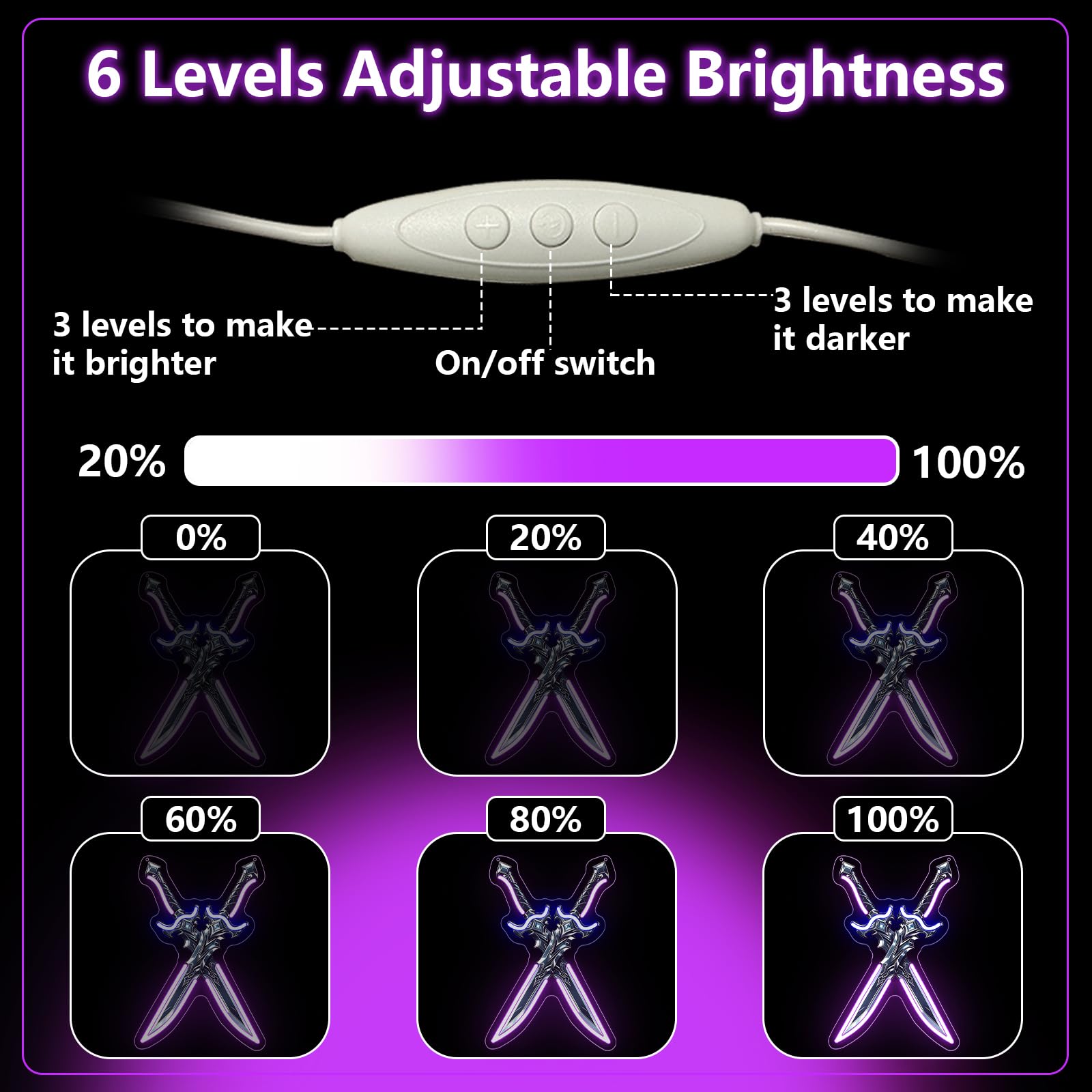 Schwert Neon Schild Anime LED Schild Lampe für USB Wanddekoration Game Neonlicht Sign für Gaming Zimmer Hobbyraum Schlafzimmer Man Cave Deko für Teens Männer Lady Jungen Geschenk
