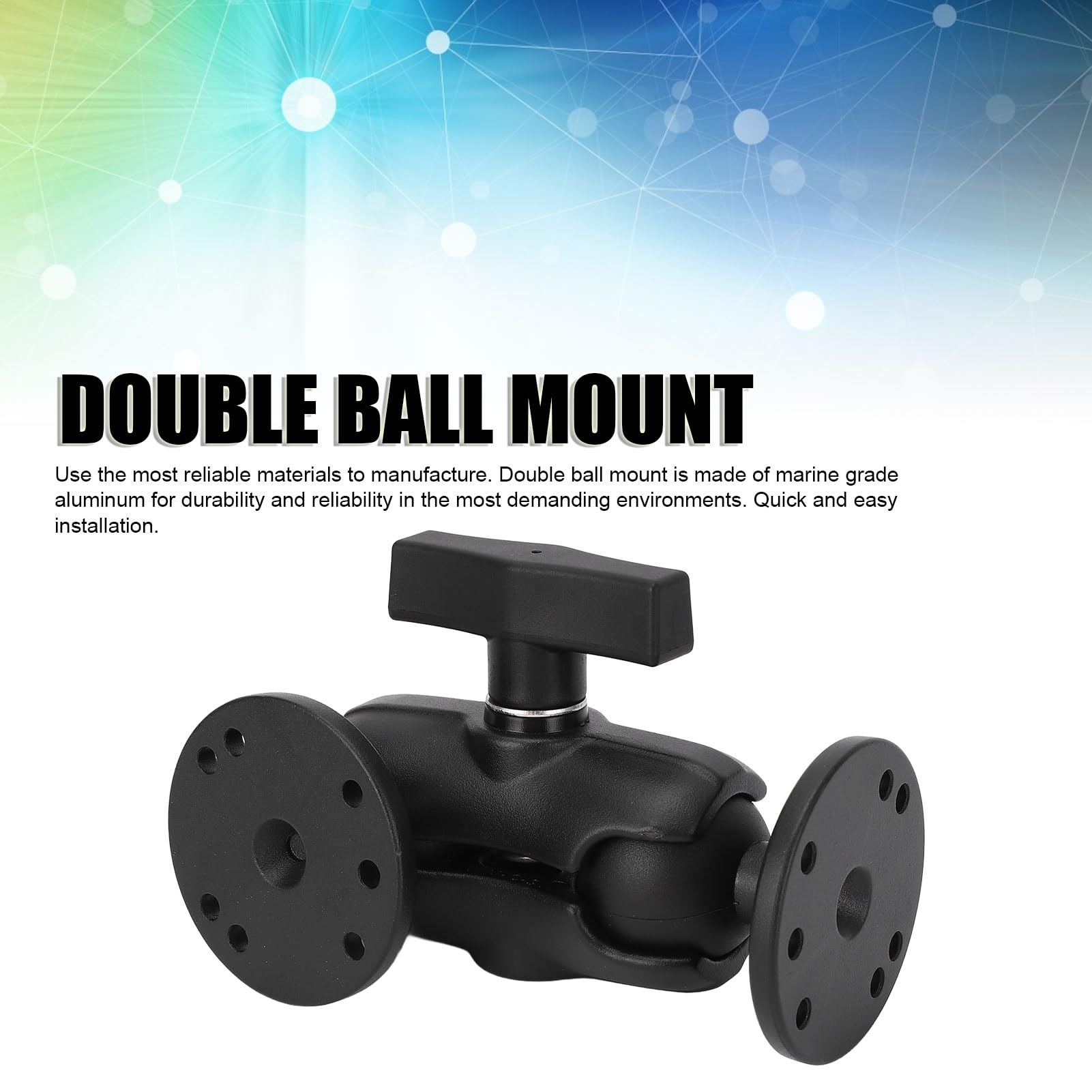 Alomejor Soporte Tablet, Montaje Doble Bola Flexible y Resistente Soporte GPS aleación Aluminio 3,8 cm para navegación Coche Pesca Actividades al Aire