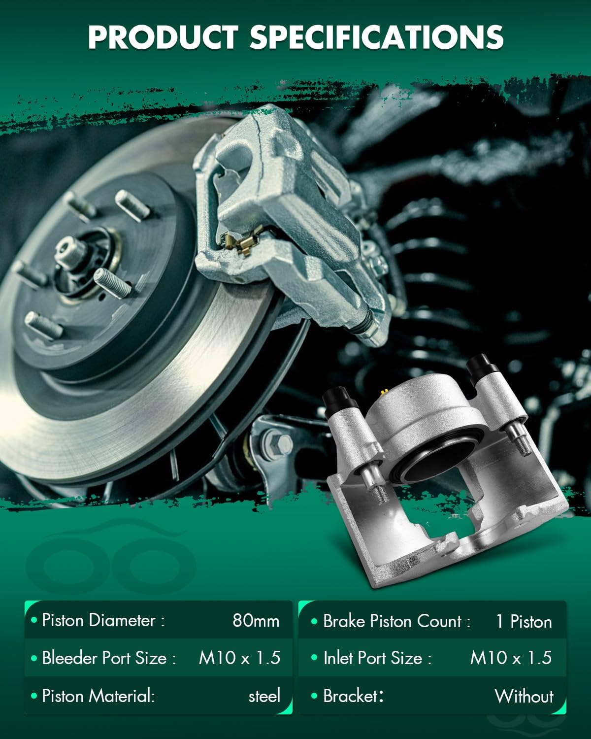 SCITOO Front Right Brake Caliper Without Bracket 184297 Compatible For Chevrolet For C1500 Suburban 1995-1999,For C2500 1995-2000,For C2500 Suburban 1995-1999,For C3500 1995-1997 1999-2000