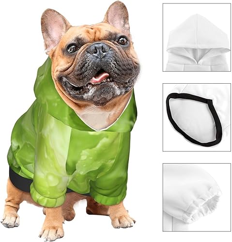 Miniatura 6 de Sudadera con capucha para perro con estampado de lechuga verde, ropa para mascotas, disfraces, sudadera de invierno para perros pequeños, gatos,