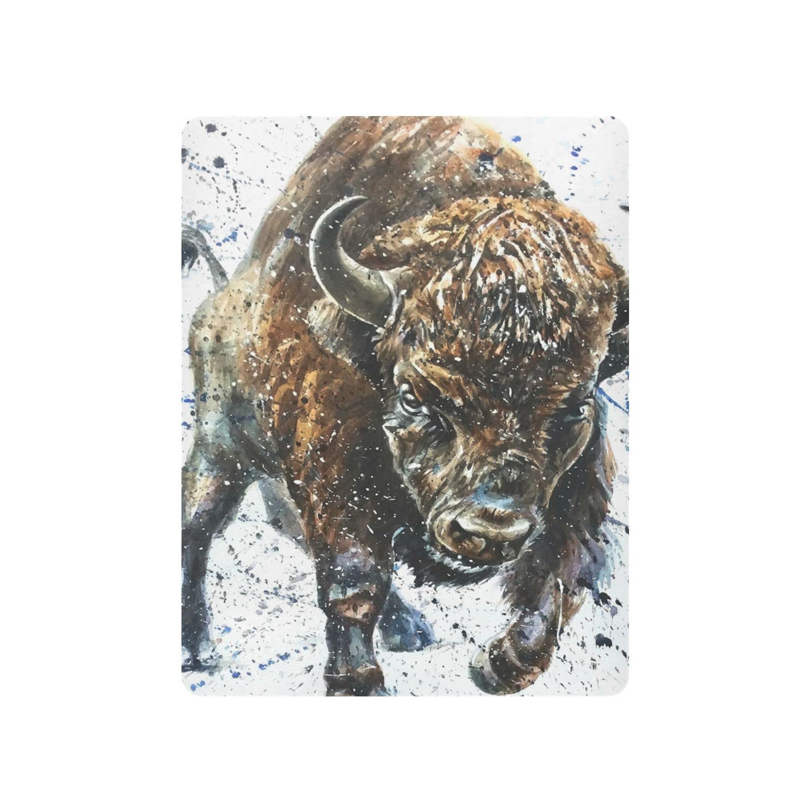 Spannbettlaken für Kinderbett, niedliches Büffel-Bison, weich, atmungsaktiv, pflegeleicht, Spannbetttuch für Babybett und Kinderbetten