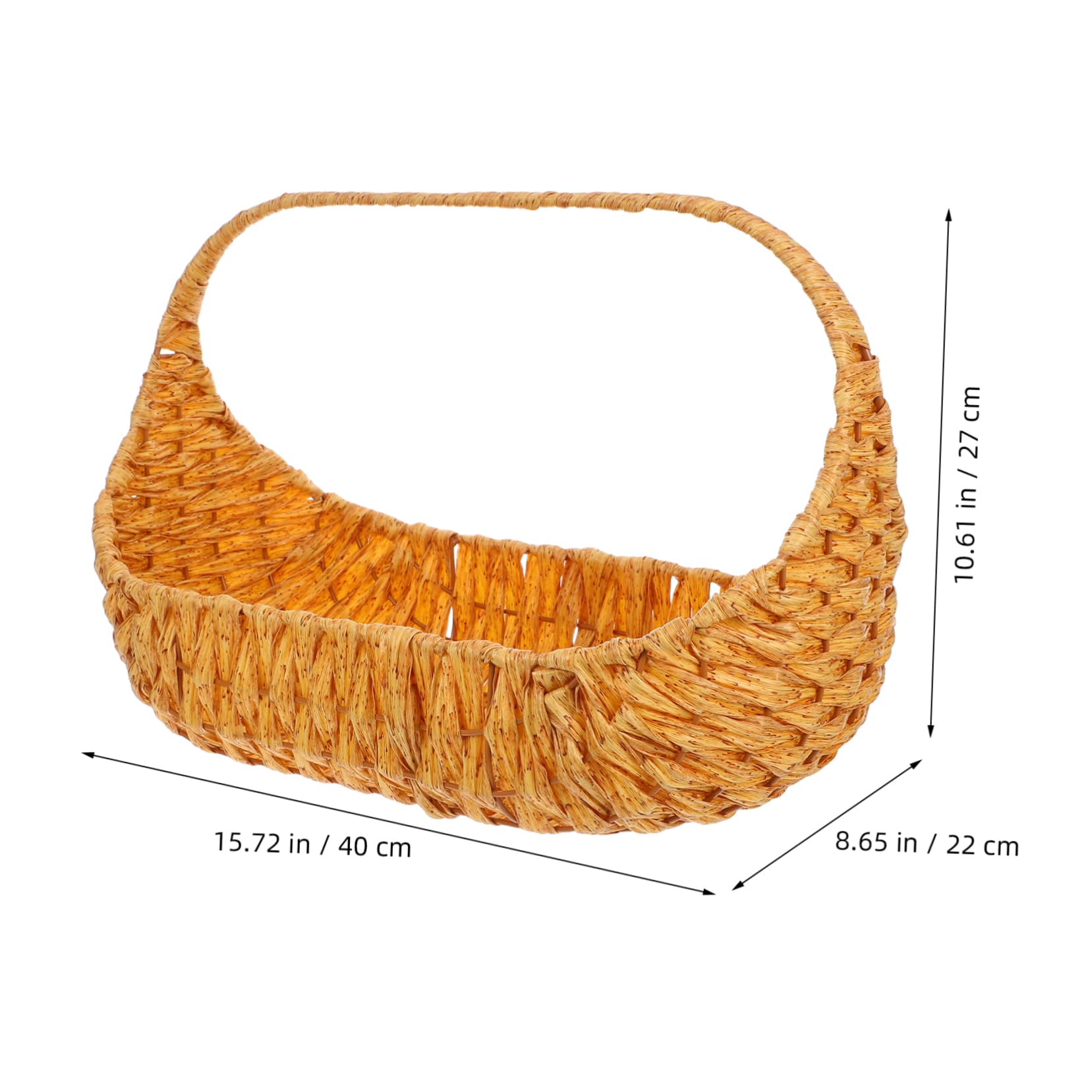 Sosoport Cesta de Mano Tejida para Picnic y Jardín Organizador Portátil para Cesta Artesanal Resistente con Estructura para Eventos y Almacenamiento Multifuncional Reutilizable