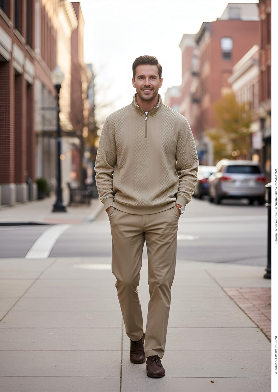 CANGHPGIN Sweatshirts for Men Long Sleeve Sweatshirts Stand Collar Quarter Pullover Sweater with Pockets