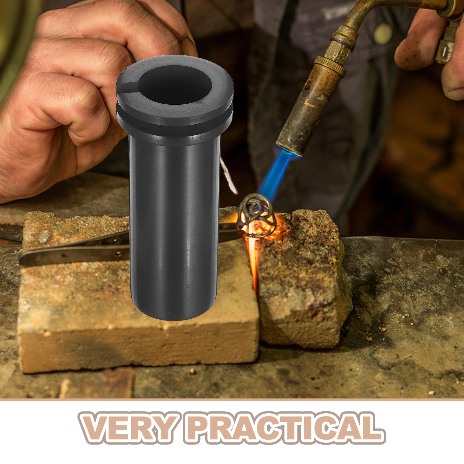 Didiseaon Graphittiegel 3 Kg für Metall und Gold Hochtemperaturbeständig mit Ausgezeichneter Wärmeschockresistenz für Schmuckschmelzset und Kleine Schmelzofenumgebungen