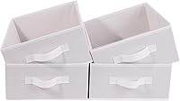 Vista 13 de JAKAGO Juego de 4 cestas de almacenamiento de tela rectangulares con asa, organizador plegable de armario para ropa, toallas, ropa de cama, libros
