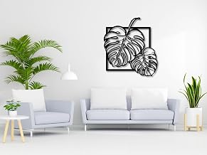 VAILLA ® Monstera panele ścienne z tropikalnymi liśćmi, dekoracja ścienna na ścianę, drewno, liście palmowe, dekoracja ścienna do salonu i sypialni, obrazy 3D