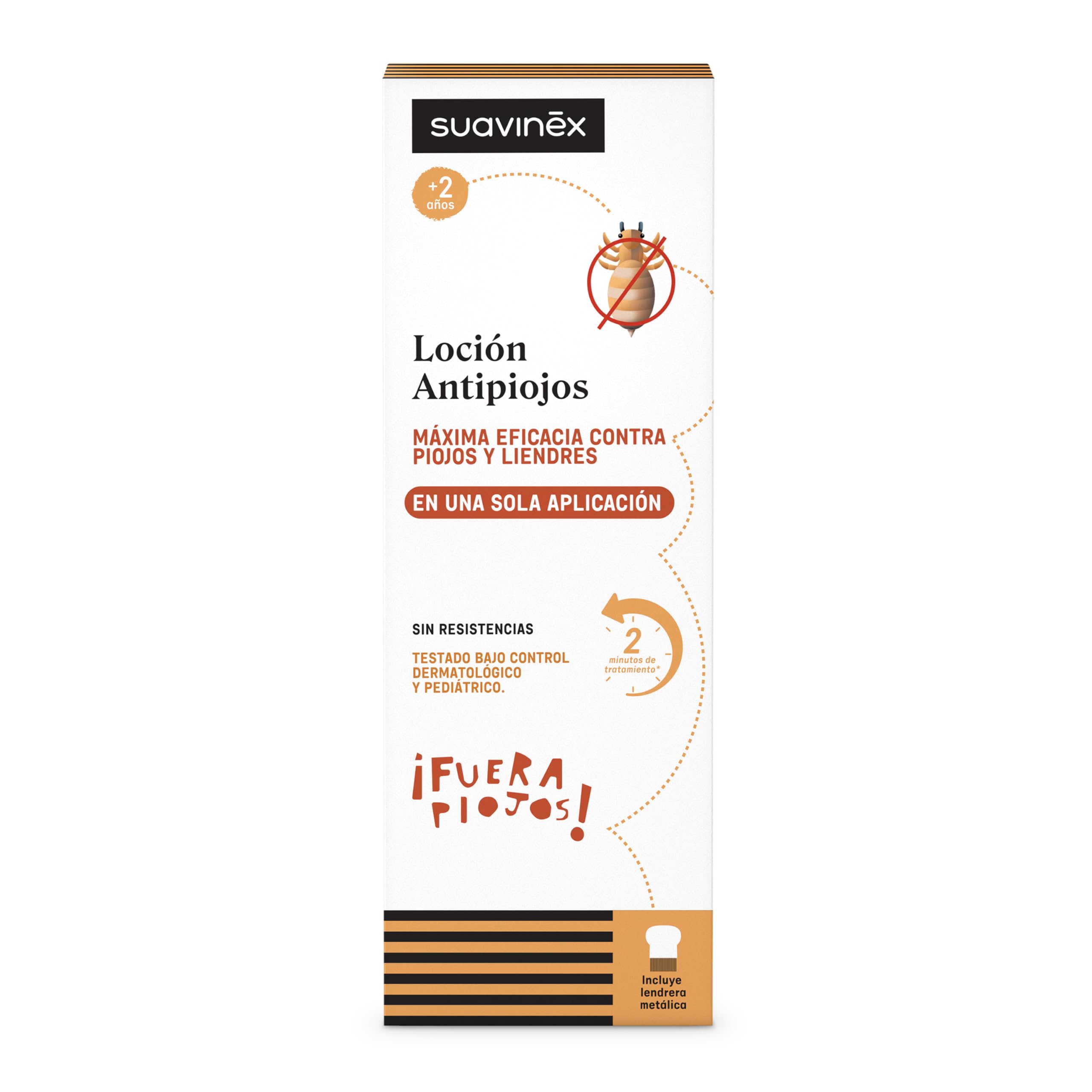 Suavinex, Pack Loción Antipiojos y Liendres + Lendrera, Elimina 100% de Piojos y Liendres, Tratamiento Seguro, Eficaz, No Daña Cabello, No Irrita, No Engresa, Testado, +2 Años, Formato Spray, 125 ml