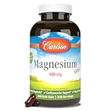Carlson - Magnesium Gels, 400 mg of Magnesium per Softgel, Heart & Muscle Support, Magnesium Gel Caps, Bowel Function, Magnesium Supplement, 250 Softgels