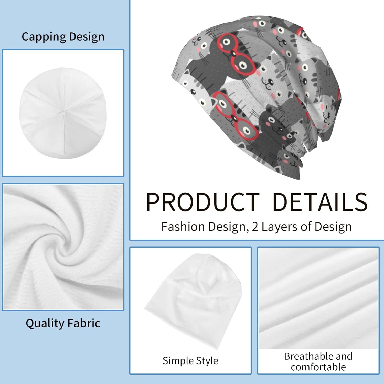 Beanie Chemo Hat Cancer Headwear Knitted Hats Baggy Slouchy Scarf Cap for Adults Women Men - Image 3