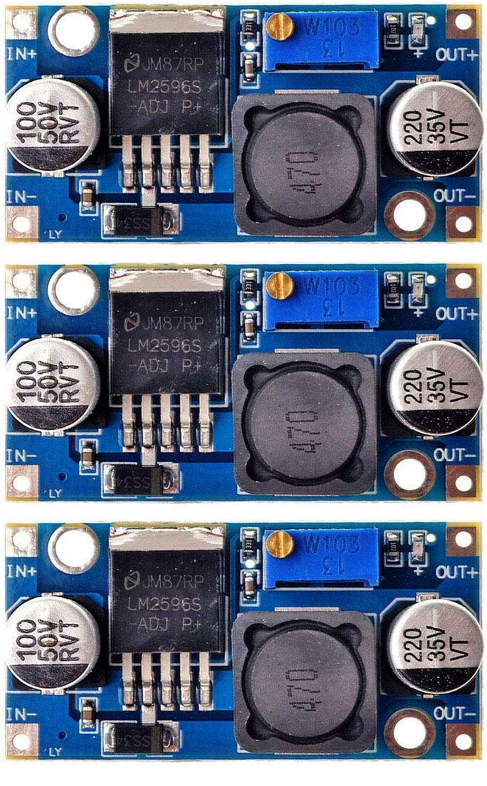 ICMs LM2596/LM 2596 DC to DC Buck Converter Step Down Boost Regulator Adjustable Voltage Power Supply Module/Board/kit, A 24v to 18V/12V/9V/5V, 12V to 9V/5V 3A/Ampere Booster - Pack of 3