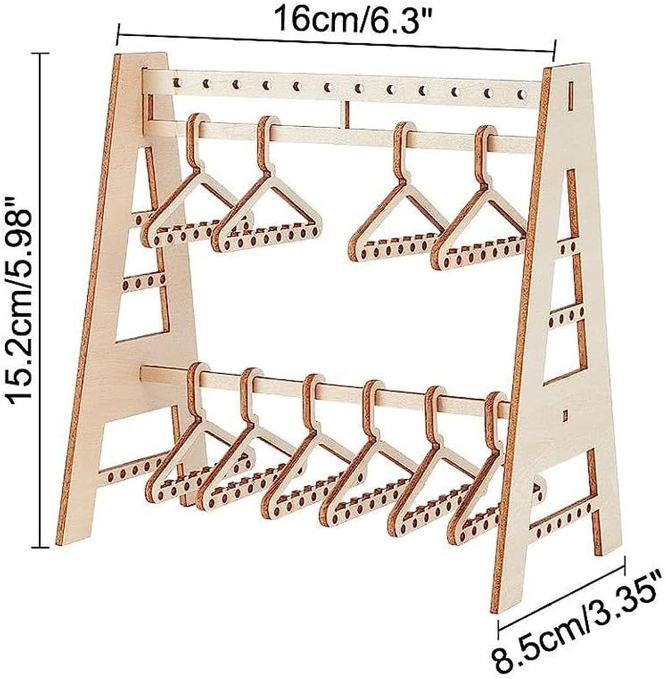 Earring Display Stand Wooden Earrings Storage Jewelry Stand Mini Coat Hanger Rack Showcase Dresser Retail Store Desktop image 2