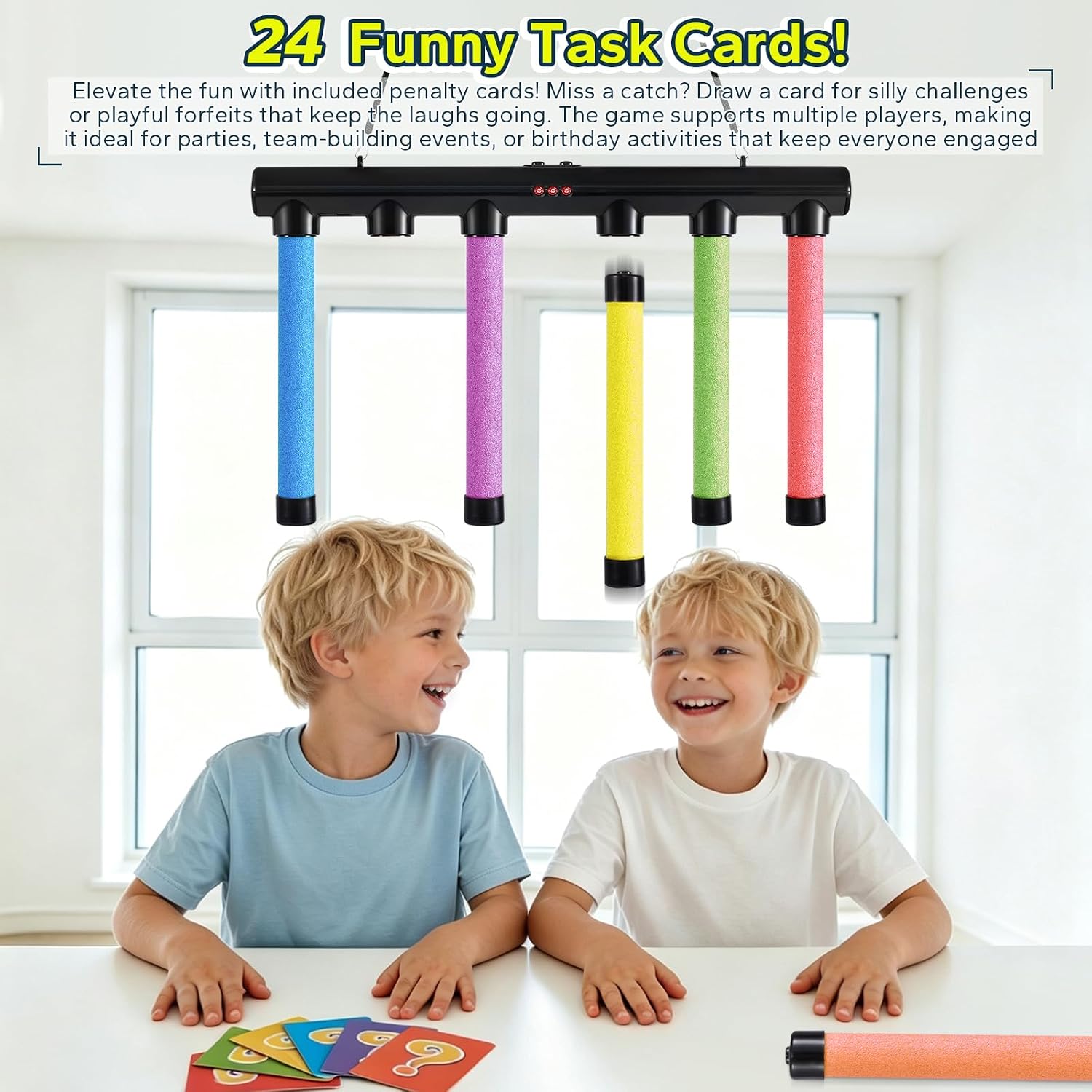 Reflex Drop Stick Challenge Game - 3 Adjustable Speed Modes for Any Ages, Remote Control, Hand-Eye Coordination & Reaction Time Training Toy, Falling Catch Sticks Game for Kids & Adults