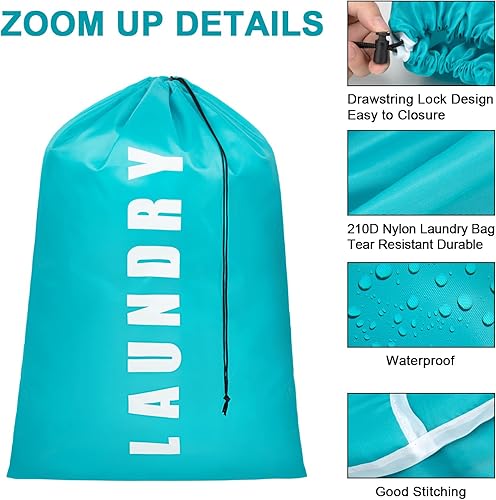 Miniatura 4 de Bolsa de lavandería, paquete de 2 bolsas de lavandería extragrandes para ropa sucia, bolsas de lavandería para viajes, bolsas de lavandería para