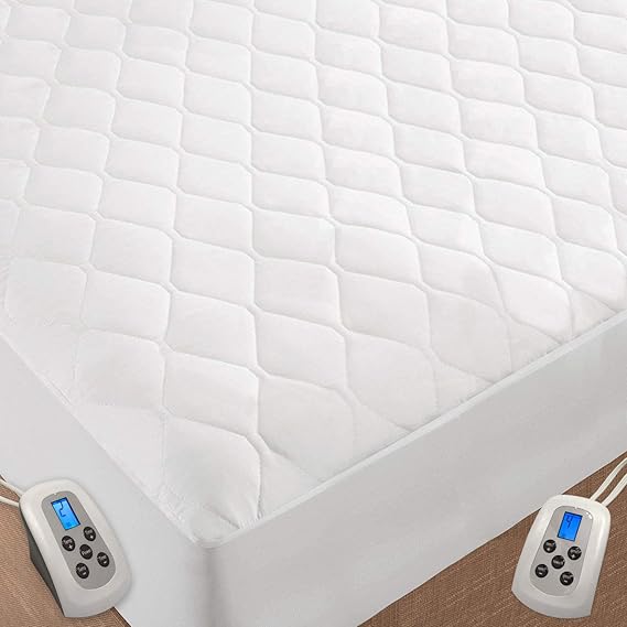 Quilted Heated Mattress Pad, Dual Temperature Dual