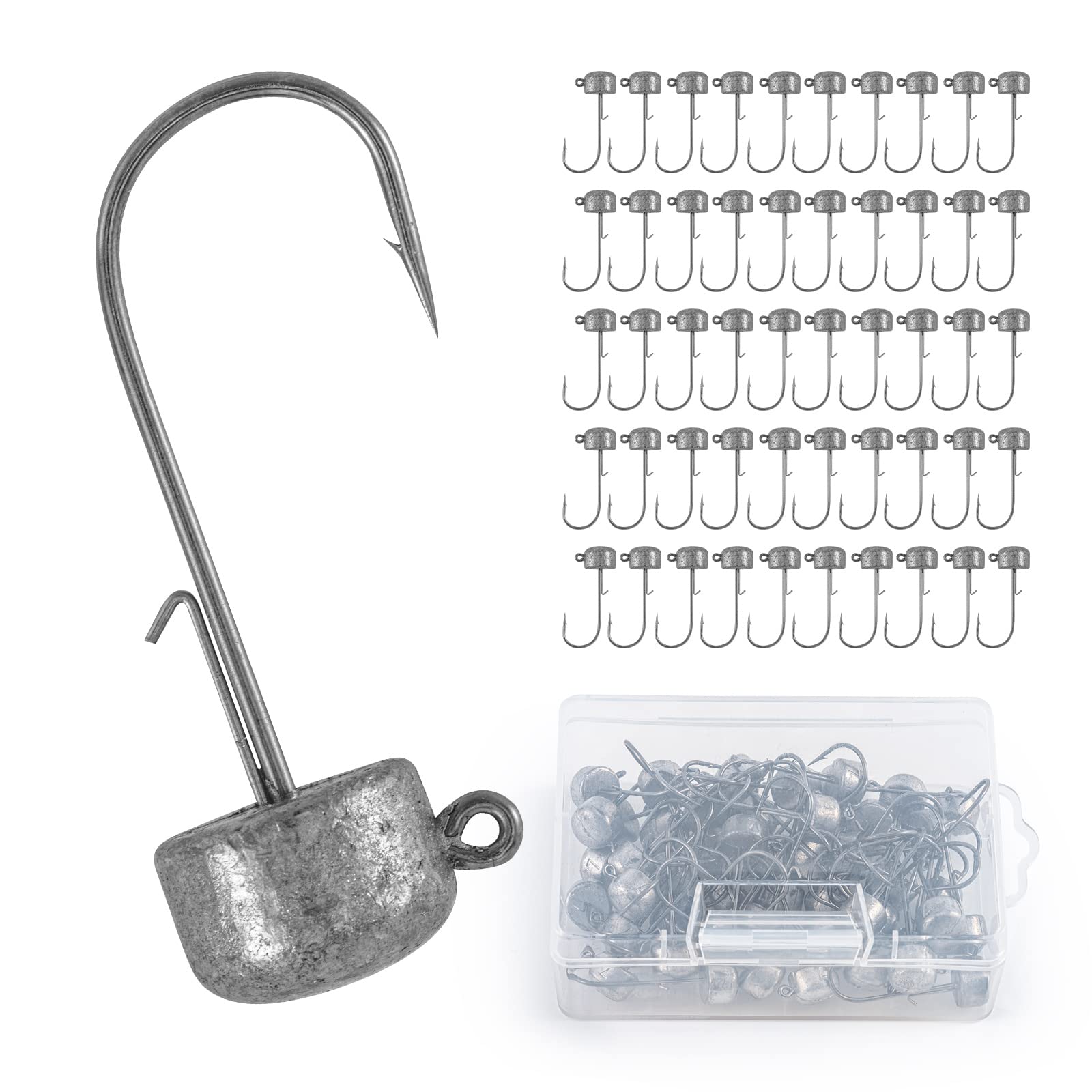 Goture Ned Jig Head, Lead Jig Head Hooks for Freshwater Saltwater Fishing, Ned Rig Jig Heads, Swimbait Jig Hooks with Fishing Box for Trout Bass Fishing, Crappie Pro Jig Heads