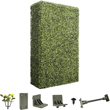 18" Wx 54" Hx 6" D Artificial Boxwood Hedge Wall, Greenery Faux Grass Wall Backdrop, Outdoor Privacy Panels Divider for Home,Garden,Office,Patio,Restaurant,Backyard Decor,Customized Size