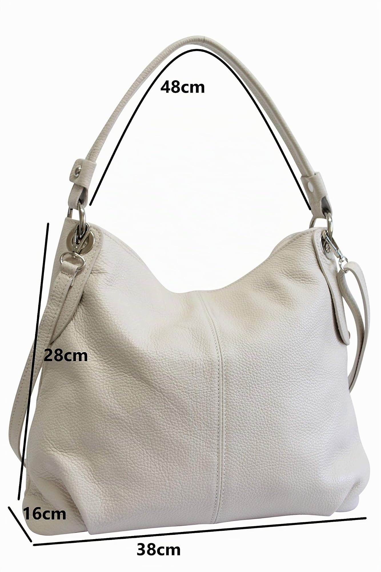 AMBRA Moda Damen echt Ledertasche Handtasche Schultertasche Beutel Shopper Umhängtasche GL012