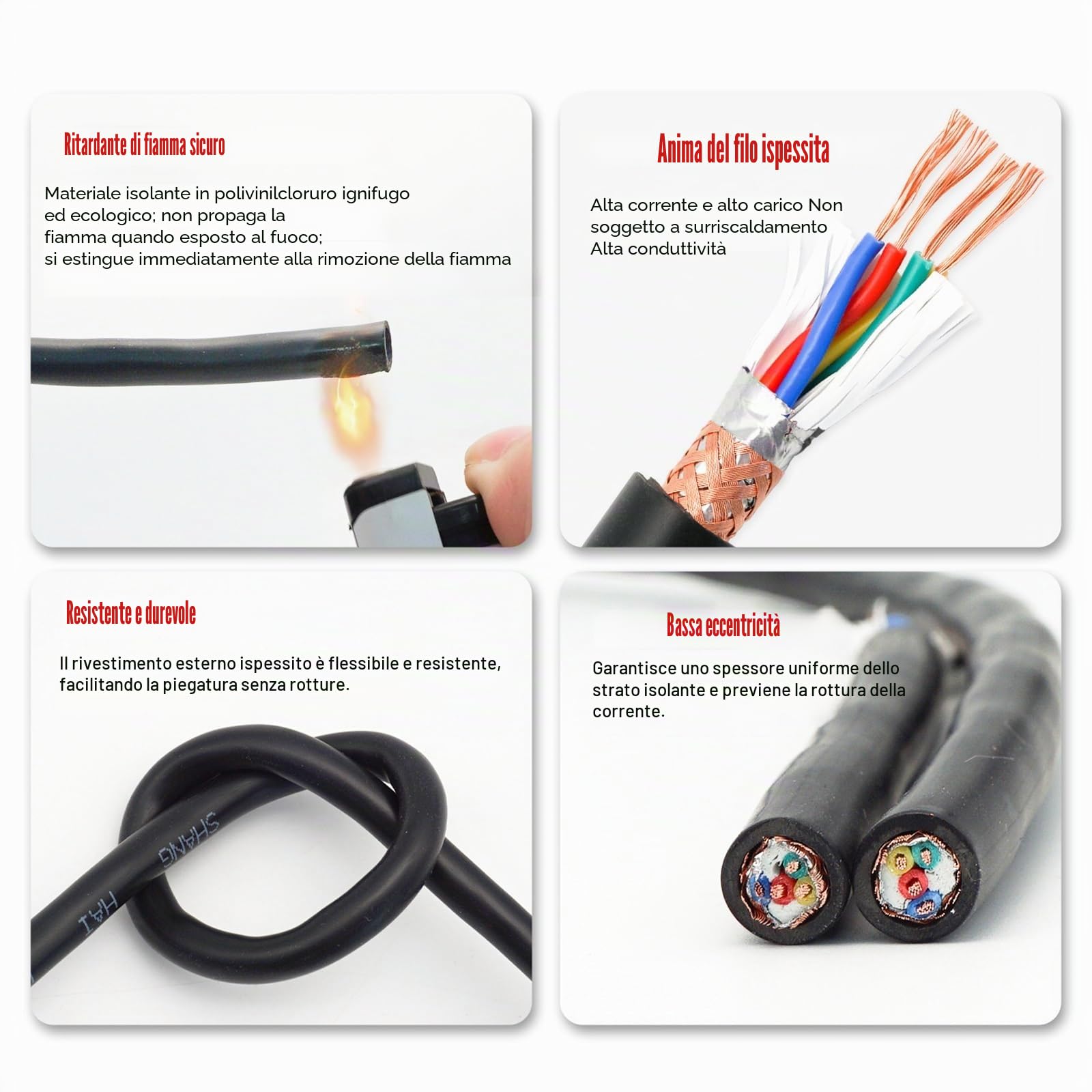 Cavo A Coppie Twistate Schermato A 4 Conduttori 0,3 Mm²–1,0 Mm² In Rame Senza Ossigeno Per Segnali RS485, Audio E Automazione(0.75mm2,30FT)