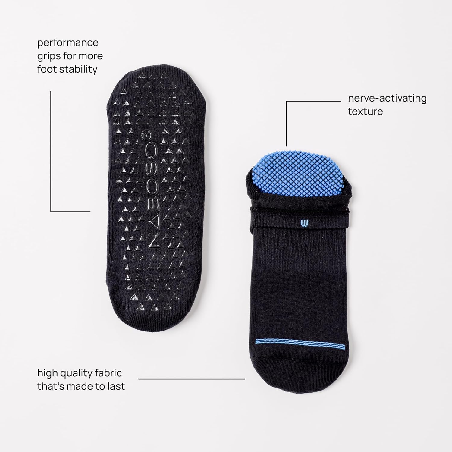 NABOSO Textured Grip Socks for Women & Men | Neuro-Stimulating Massage Socks for Foot Recovery, Pain Relief & Balance