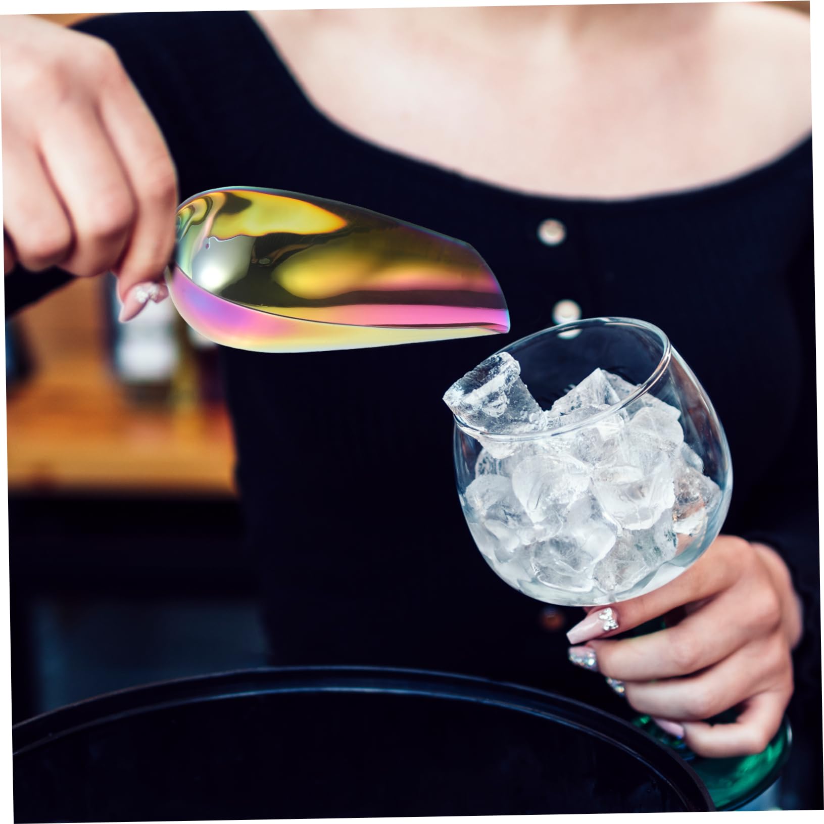 OFFSCH 1set Scoop Versatile Ice Tongs and Shovel for Kitchen Bar and Dessert Shops for Nuts and More