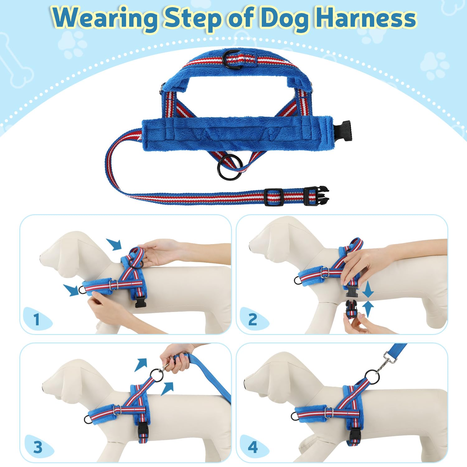 SlowTon Harnais Pour Chien Sans Traction Avec Laisse - Réglable, Respirant Et Réfléchissant