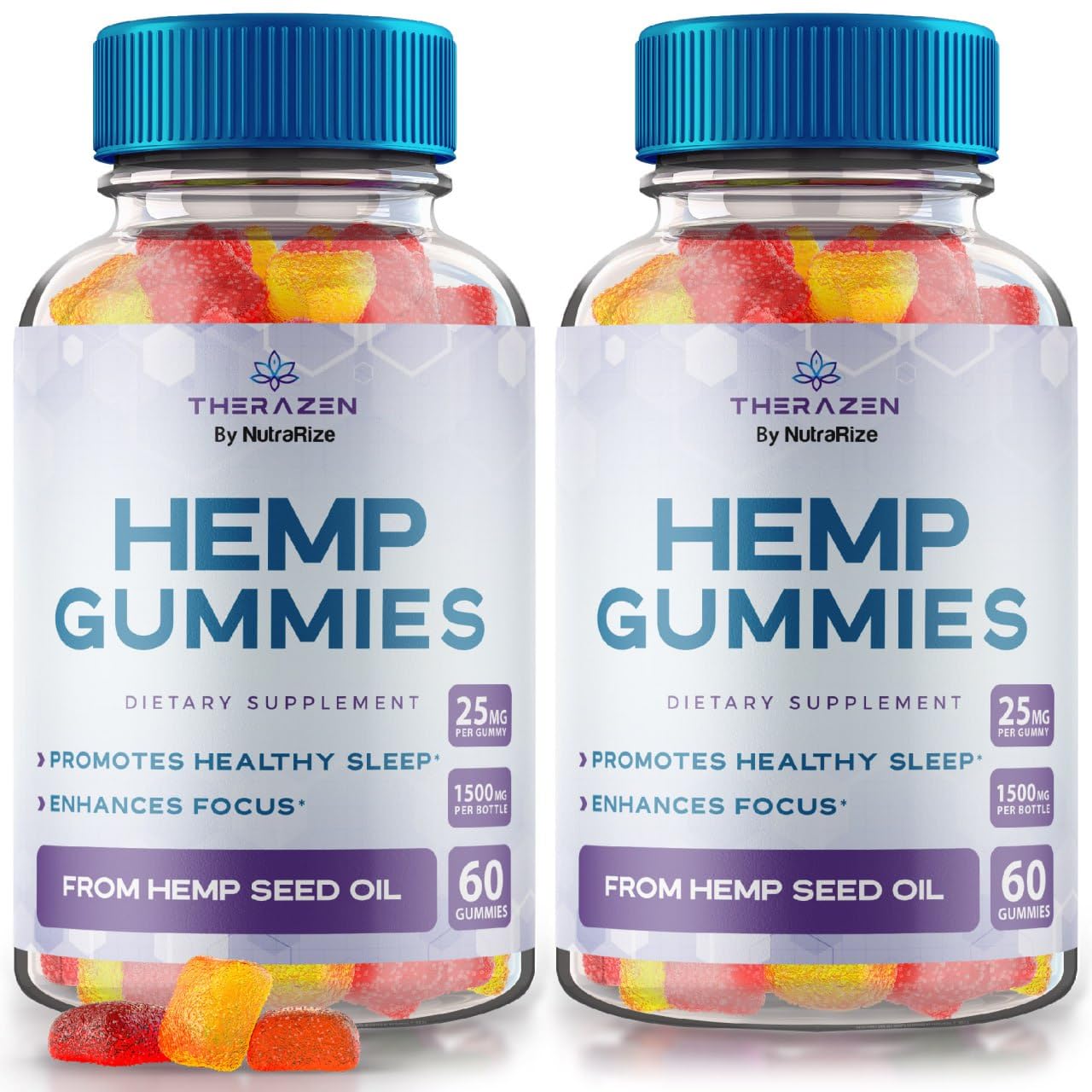 (2 Pack) TheraZen Gummies - TheraZen Hemp Gummies, Therazen Supplement, Therazen Hemp for Tranquility, A Daily Indulgence of Relaxation and Focus, Thera Zen Reviews (120 Gummies)