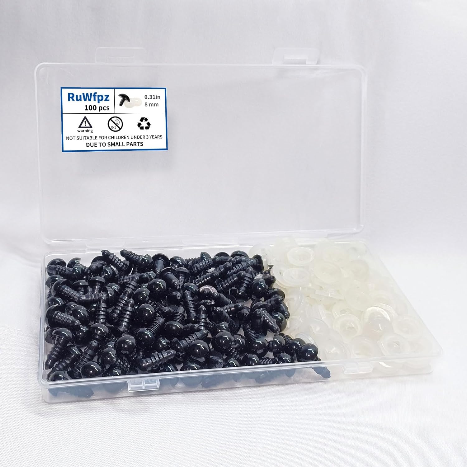 Safety Eyes for Amigurumi Crochet 8mm 100Pcs RuWfpz Doll Stuffed Animal Eyes with