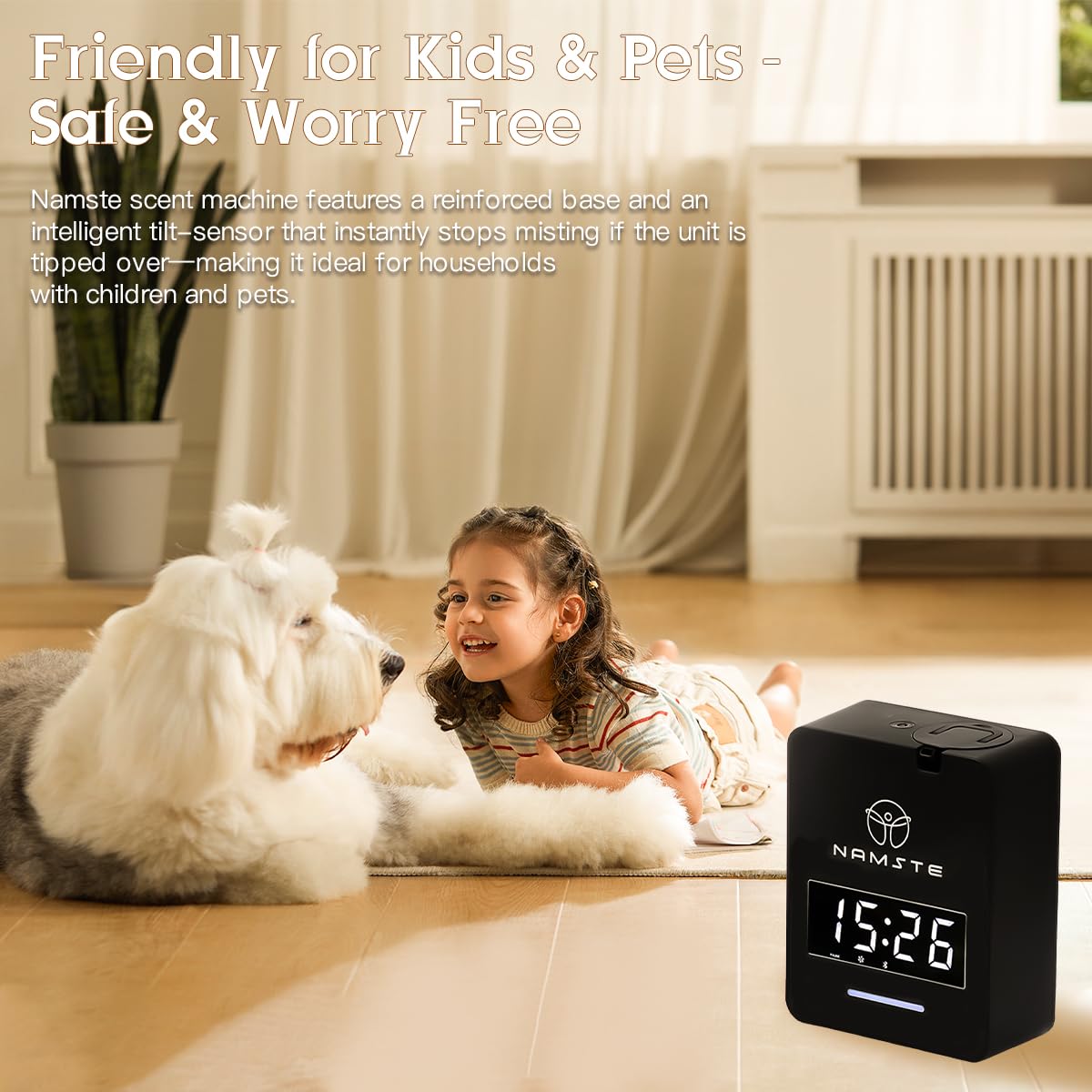 Namste Diffusore senz'acqua - Monitoraggio intelligente del livello dell'olio, sistema HVAC, diffusore del profumo dell'hotel per la grande stanza, copertura 3000 mq, controllo Bluetooth, aroma di
