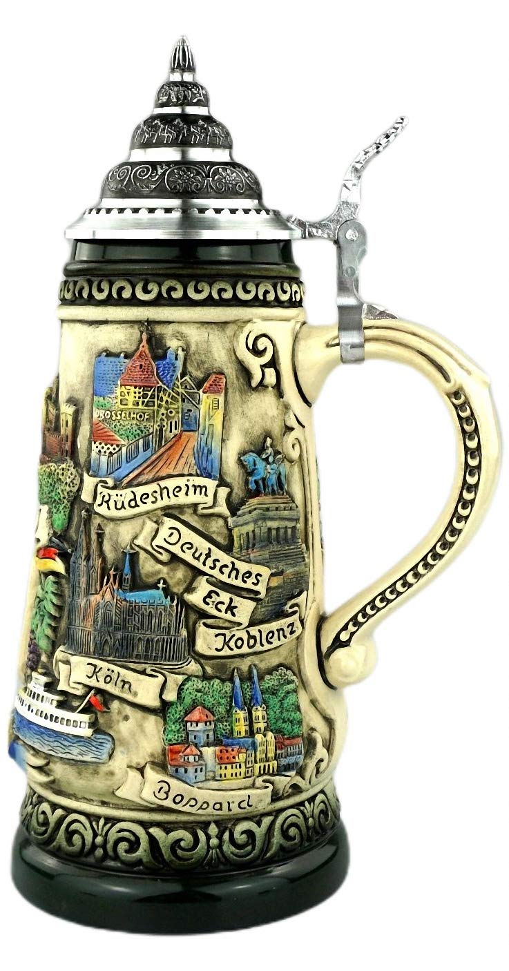 KING Bierkrug rustikaler Deutschland der Rhein Seidel 0,25 Liter Bierseidel
