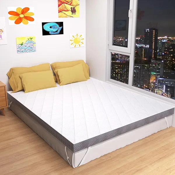 Daxpoo Firm Mattress Topper Queen- High Density Memory Foam 3 inch Mattress Topper for Back Pain Relief, Removable & Washable Cover, Non-Slip, CertiPUR-US & Oeko-Tex Certified