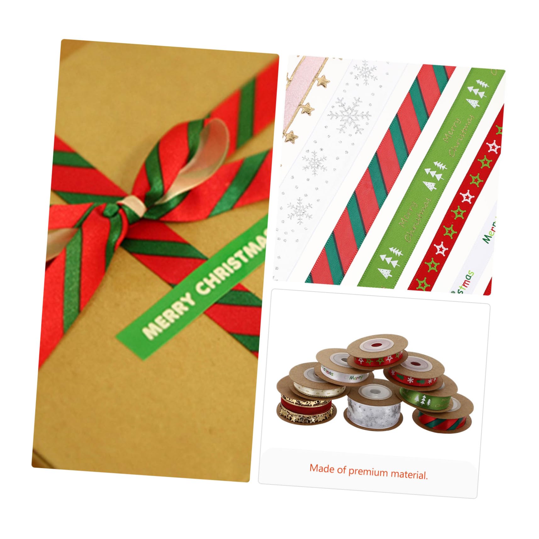 SEWACC 16stücke Weihnachtsgeschenkband Set Bunte Dekorationsbänder Für Festliche Verpackungen Bastelarbeiten Und Partydekorationen