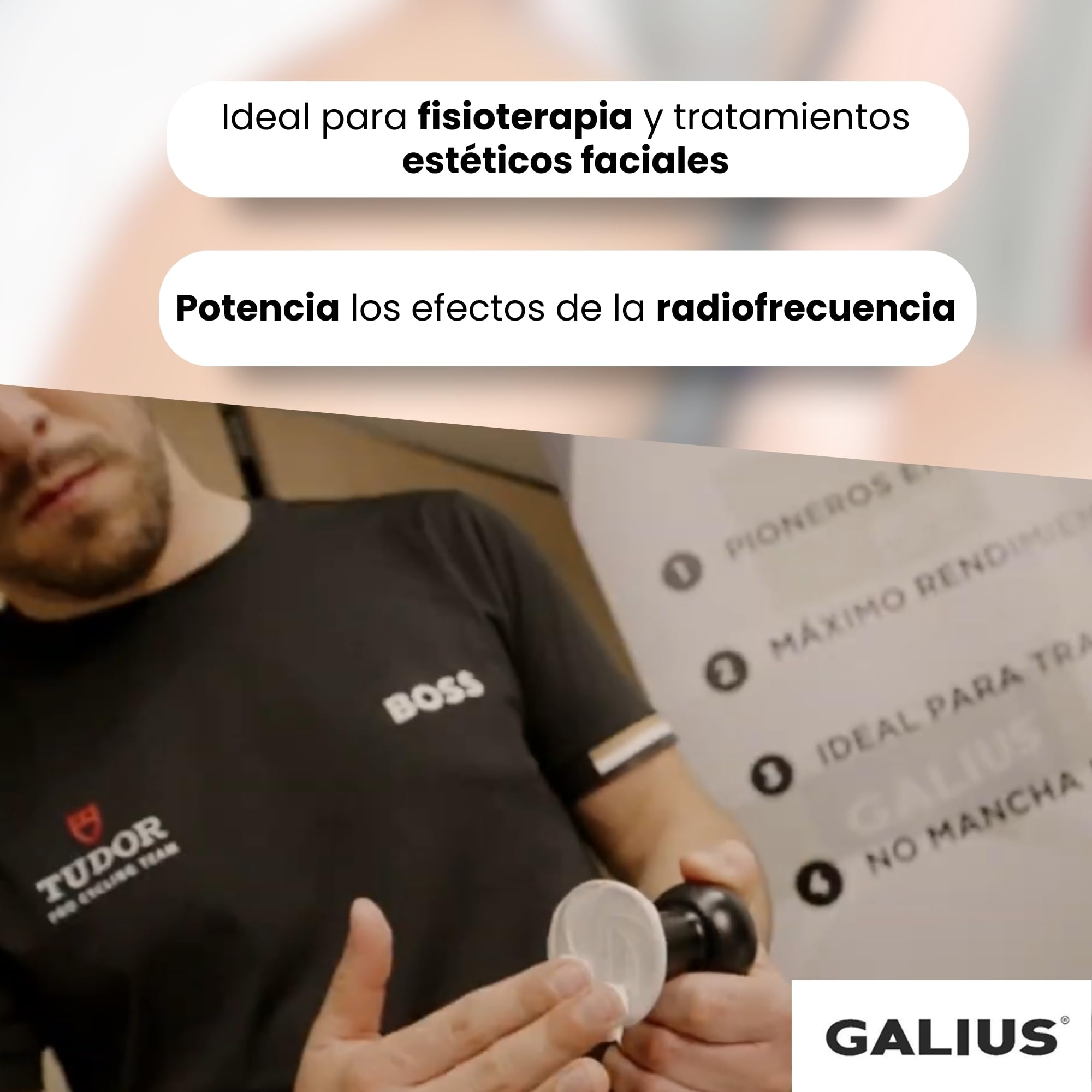 Galius - Crema de Radiofrecuencia Corporal y Facial con Tratamiento de Diatermia - Crema Hidratante Corporal Ideal para Fisioterapia - Alivio Dolores Musculares - Fácil Absorción No Mancha Ropa