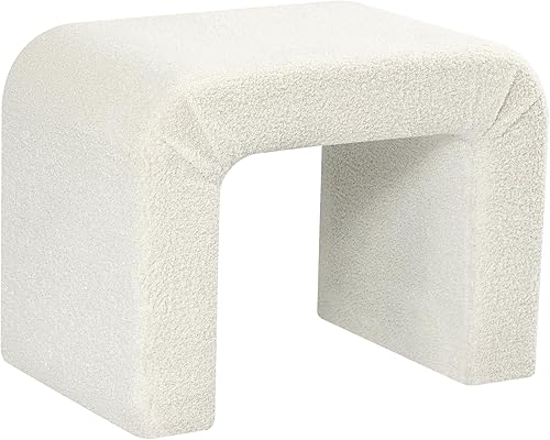 Taburete otomano moderno, taburete pequeño tapizado para tocador, taburetes de terciopelo para tocador, otomanos blancos para entrada, sala de