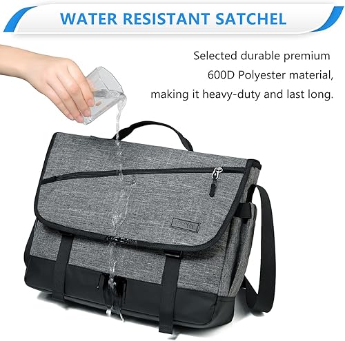 Miniatura 2 de VASCHY Bolsa de mensajero para hombre, bolso cruzado de moda para laptop, bolsa lateral para hombres y mujeres para el trabajo, negocios