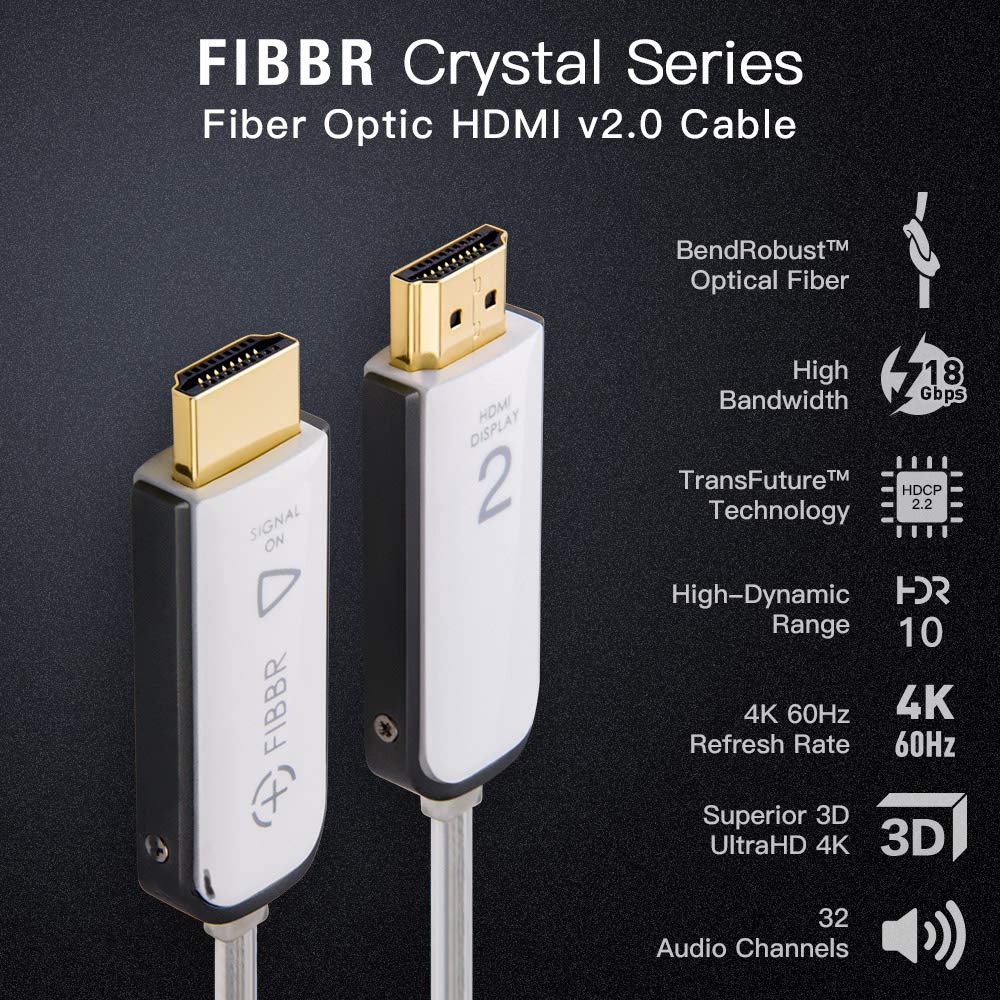 Best Seller FIBBR Crystal HDMI 2.0 Cable 4K Ultra HD - Fiber Optic HDMI Cable Support 18Gbps High Speed HDR10 Hdcp 2.2 for HDTV, Xbox, Blue-Ray Player, PS4 PS4Pro, PC, Apple TV, 6.6ft Get Popular Offer FIBBR Crystal HDMI 2.0 Cable 4K Ultra HD - Fiber Optic HDMI Cable Support 18Gbps High Speed HDR10 Hdcp 2.2 for HDTV, Xbox, Blue-Ray Player, PS4 PS4Pro, PC, Apple TV, 6.6ft